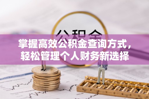 新青掌握高效公积金查询方式，轻松管理个人财务新选择