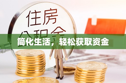 新青简化生活，轻松获取资金